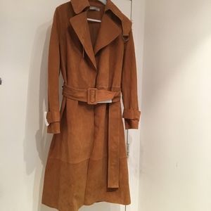 NWT Vince Belted Suede Trench Coat, Size XS